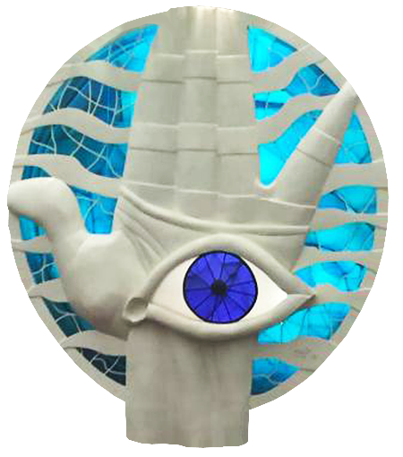 Mão de Deus<br>Vitral de Marianne Perreti para a sala do Tribunal Pleno do STJ.